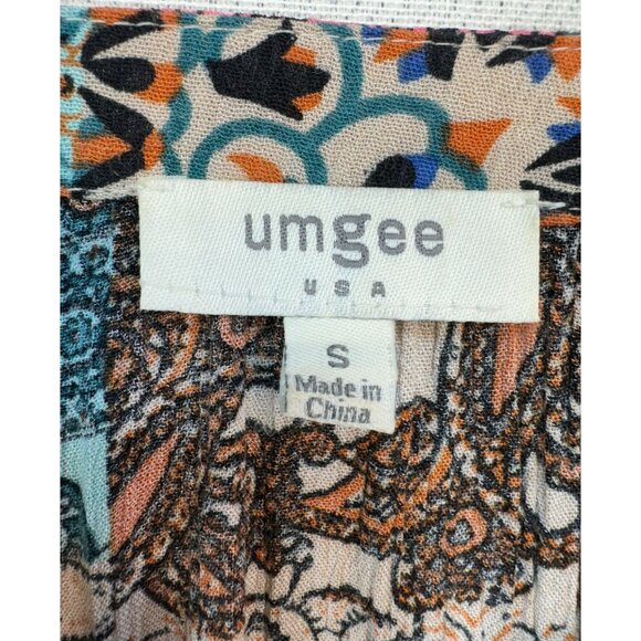 Umgee Womens Patchwork Pattern Long Sleeve Shirt Dress Size S Multicolor Flowy - Picture 2 of 11